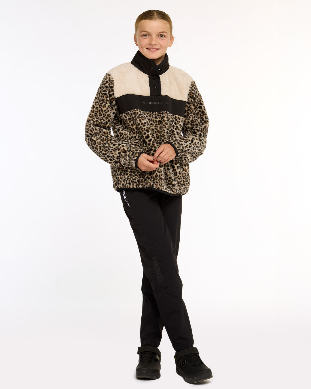 Youth Sherpa Half Zip Fleece | Leopard