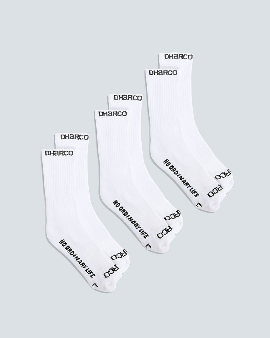 3 Pack: White | Crew Socks