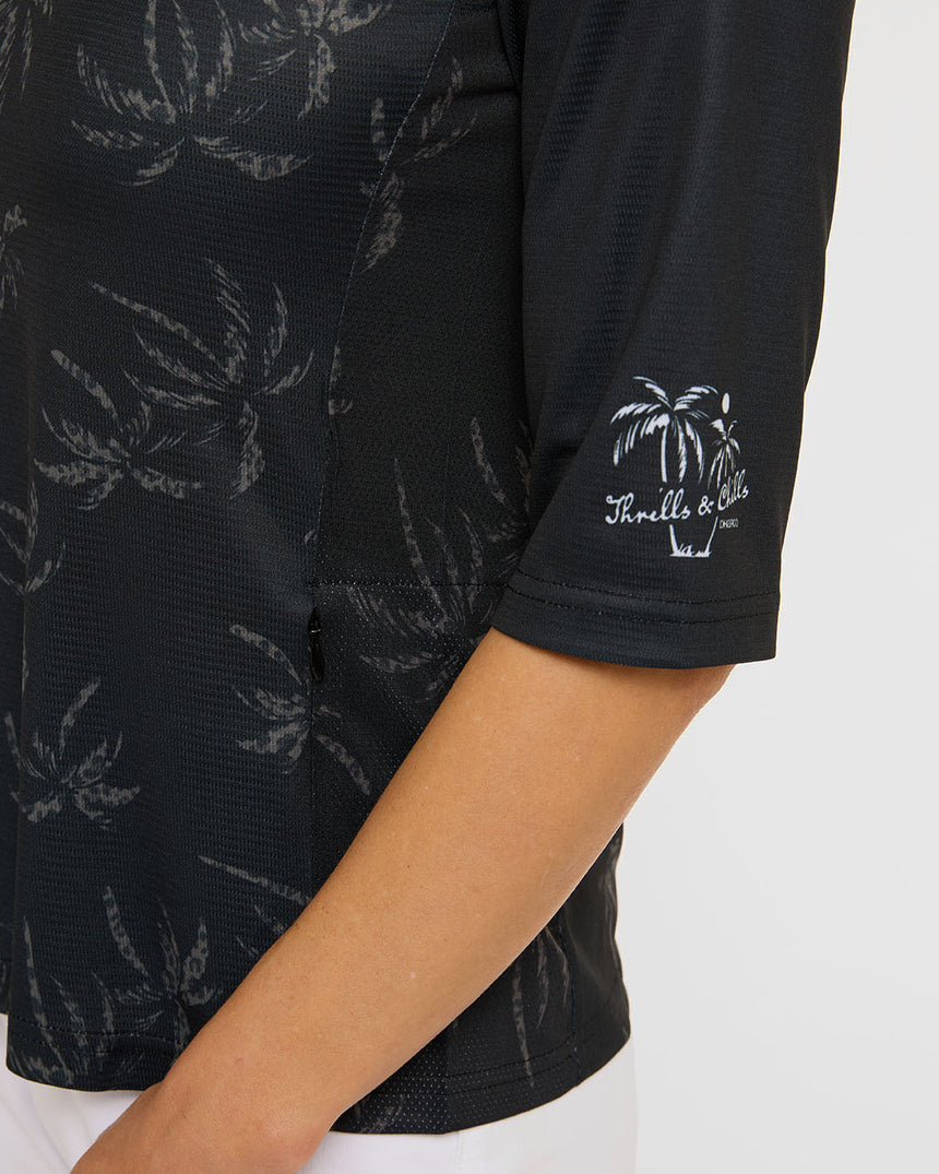 Womens 3/4 Sleeve Jersey | Leopard Palm