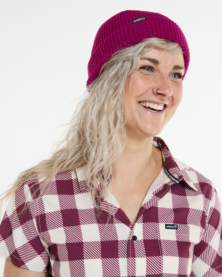 Loose U-Knit Beanie | Sangria
