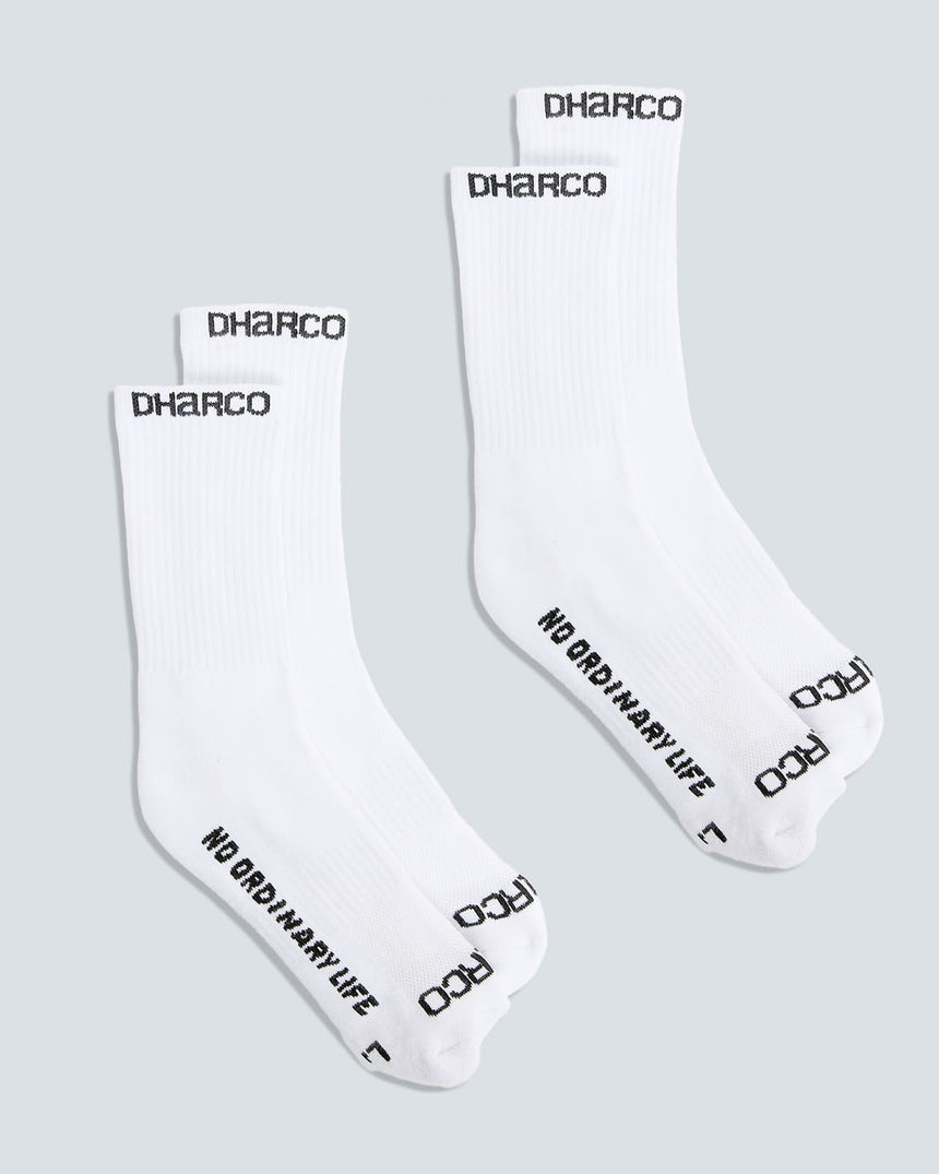 White Crew Socks x 2 Pairs