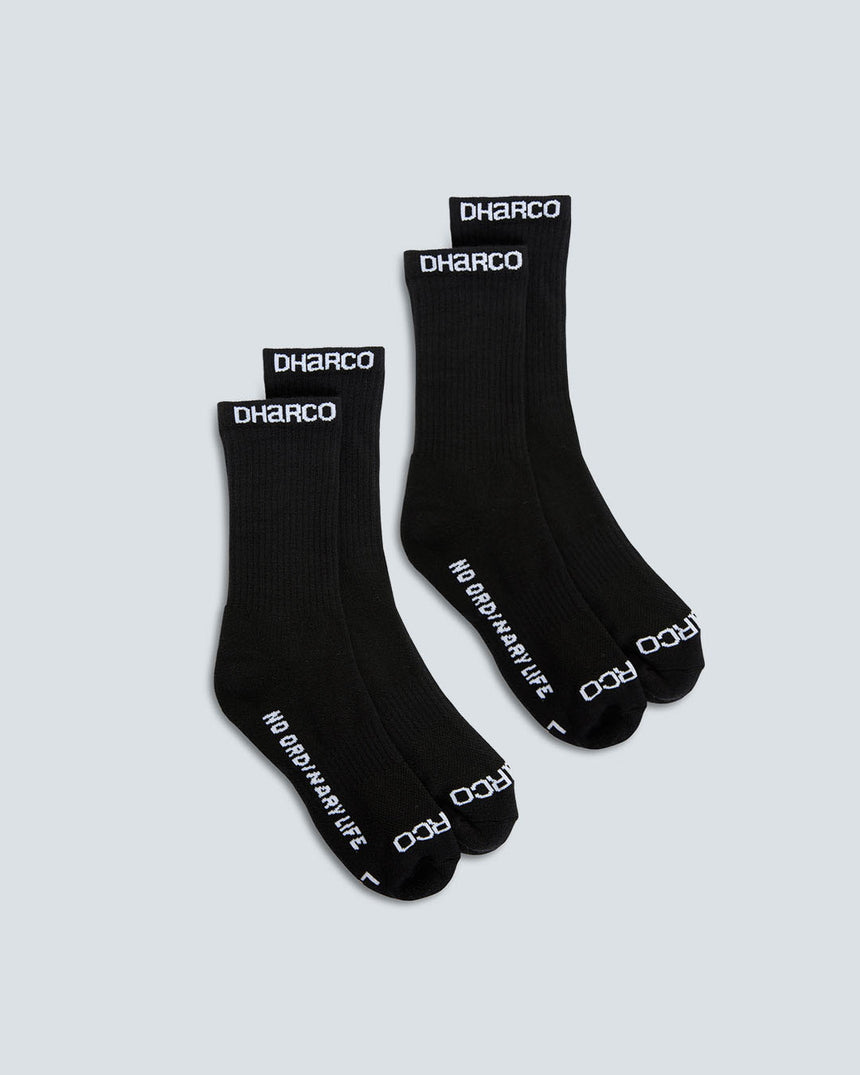 2 Pack: Black | Crew Socks