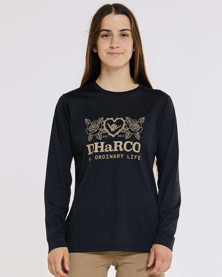 Womens Long Sleeve Tech Tee | Black