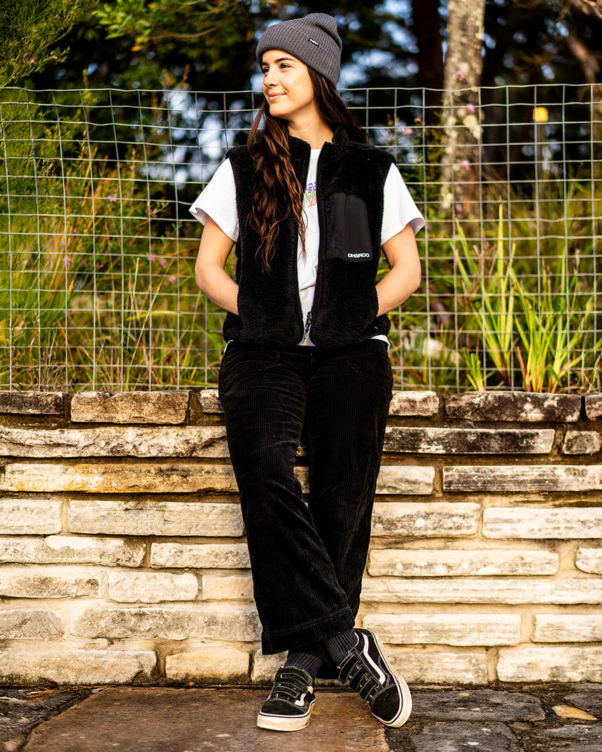Womens Sherpa Vest | Black